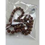 Brown satin thread Beaded Necklace With Gold Accents 30 Inches Long Photo 5