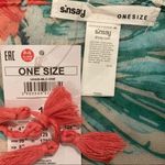 NWT Tropical Leaves Flowers Pattern Scarf Photo 1