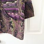 Leoniak Vintage Cotton Metallic Retro Knit Paisley Tapestry Three Button Blazer Purple Size undefined Photo 4