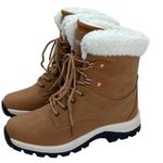 Womens 6 Mens 5 Winter Boot Fur Linning Waterproof‎ Snow Boots Unisex Tan Photo 2