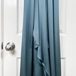 Banana Republic  Monogram Silk Maxi Dress Womens 4 Blue Beaded V-Neck Formal Gown Photo 3