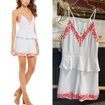 Gianni Bini NWT  Pool Party Maxine Peplum Romper Blue Embroidered - Sz S 💛🎀 Photo 1