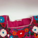Handmade  Embroidered Floral Mexican Dress  Pink Photo 2