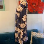 Ivanka Trump  Dress Womens Medium M Blue Floral Cold Shoulder Long Sleeve Photo 2