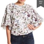 Melrose and Market Ruffle Sleeve Floral Top Statement Sleeves SP Photo 1