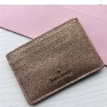 Kate Spade Gold Glitter Card Holder Wallet NWT Photo 2