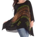 Shoreline  Black Abstract Long-Sleeve Tunic Photo 1