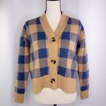 Madewell NWT Bayberry Cardigan Sweater in Buffalo Check, XXS, Kim Kardashian Photo 0