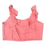 Aritzia wilfred Sandrine ruffle crop tank top blouse sleeveless pink low back 10 Photo 3