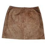 Old Navy Vintage Skirt Women 8 Suede Brown Leather Mini Y2K 2K Millenial Zip Photo 4