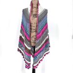 Handmade Womens Crochet Afghan Wrap Shawl Multi-Color One Size GrandmaCore Photo 2