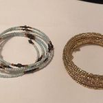 Lot Of 2 Women’s Stretchy / Spiral Costume Beaded Bead Bracelets Photo 0