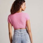 Tobi Boutique Pink Fuzzy Wrap Crop Top Photo 2