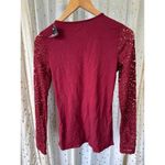 Hollister NWT Must Have Collection Floral Lace Front Lace Up Tie Long Sleeve Top Photo 2