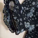 Venezia Jeans 22/24 Button Front Cutwork Blue Floral Top Plus Photo 7