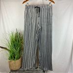 Donna Karan  Gray & Black Soft Striped Drawstring Waist Athleisure Pants L Photo 1