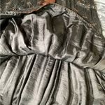 Black & Bronze Sequin Embellished Flutter Sleeve Midi Dress Photo 11