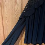 Free People Little Bit Of Love Crochet Lace Ruffle Keyhole Blouse Black Size XS Photo 12