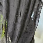 Alberta Ferreti Vintage Black Tissu Fabric Silk sheer feather cape effect sz 4 Photo 7