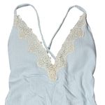 Aerie  One Piece Swimsuit Light Blue Lace Trim Criss Cross Back Size S Photo 4