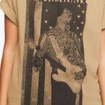 Forever 21 Jimi Hendrix Olive Army Green / Tan Brown Short Sleeve Graphic Tee T-Shirt - S/M Photo 1