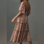 Anthropologie nwt  ruffle tiered midi maxi dress Python animal snake print boho Photo 2