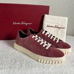 Salvatore Ferragamo $685 NEW Womens Cube Sneakers Pink Red Velvet Luxe size 6 Photo 1