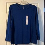 st. john's bay NWT St John’s Bay Navy Blue Long Sleeve Tee 1X Photo 0