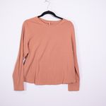 SKIMS  Women's Fits Everybody Long Sleeve Crew Neck Cotton Tee Shirt Sienna Photo 0