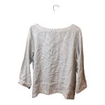 Tahari  Women's White Navy Striped Linen Boat Neck 3/4 Sleeve Top XL Photo 3