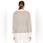 Veronica Beard  Brami Mixed Media Wool Cashmere Sweater Grey Melange  Photo 3