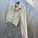 FIRST‎ OPTION vintage jacket blazer size medium button work career casual fall Tan Photo 3