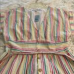 Loft Colorful Striped Midi Summer Dress bottoms down size 8P brand new Photo 8