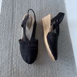 Studio Works  Millie Black Sheer Mesh and Canvas Wedge Espadrilles Sandals Size 9 Photo 1