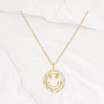Smiley Face Necklace Gold Photo 1