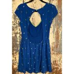 Abercrombie & Fitch Open back scoop neck Mini dress, blue, bird pattern, Large Photo 3