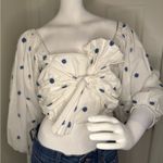 Farm Rio  White and Blue Floral Women's Top Photo 1