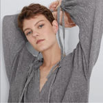 ZARA  Dress with Metallic Thread silver long sleeve with slip size med NWT Photo 5