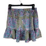 Juicy Couture VTG Floral Paisley Elastic Waist Ruffle Hemline Mini Skirt M Photo 2