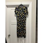 Simiar Fariry Women’s Size Medium Knit Tulip Floral Black Multicolor Midi Dress Photo 8
