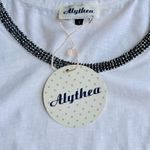 Alythea  Beaded Sleeveless Tank Top White/Black Size S NWT Photo 7