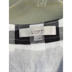 Loft Ann Taylor Black White Gingham Plaid Vneck Linen Blend Shirt Dress Women 6 Photo 4