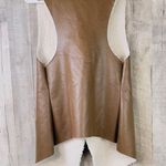 Echo S/M Fleece Lined Faux Leather Open Front Vest Asymmetrical Size undefined Photo 1