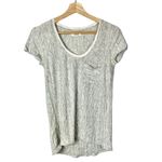 Madewell Gray Fadeaway Stripe Linen Timeoff Pocket Front Linen T-Shirt XS Photo 12