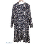 CAROLE LITTLE Vintage Long Sleeve Navy Floral Dress Women’s Size 6 Blue Photo 1