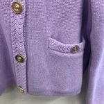 J. Crew Lavendar 100% cotton knit button down cardigan small #724 Purple Photo 4
