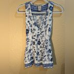 American Rag Cie Blue Floral Blouse M Photo 6