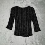 Alex Evenings Shirt Womens Medium Black Rainbow Glitter Top Date Night Going Out Photo 2