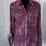 Jones New York Paisley Utility Button-Up Shirt. Photo 0