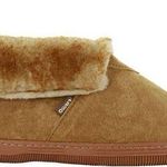 Lamo Women's 9 Suede Bootie Slippers Chestnut Shearling Sherpa Ankle Cozy Warm Brown Photo 0